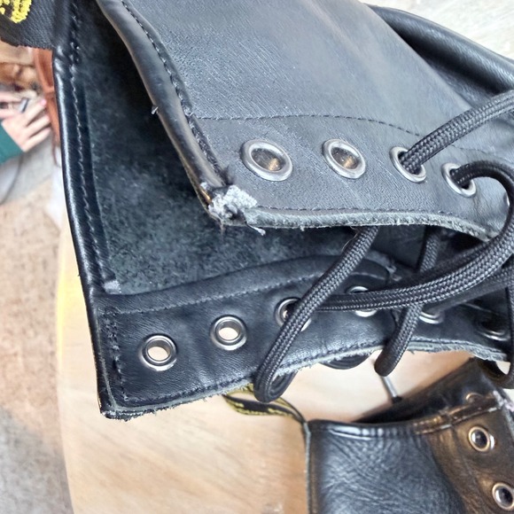 Dr Martens 1460 Pascal Black Leather Lace Up Combat Boots Wm Size 8 - Picture 8 of 11